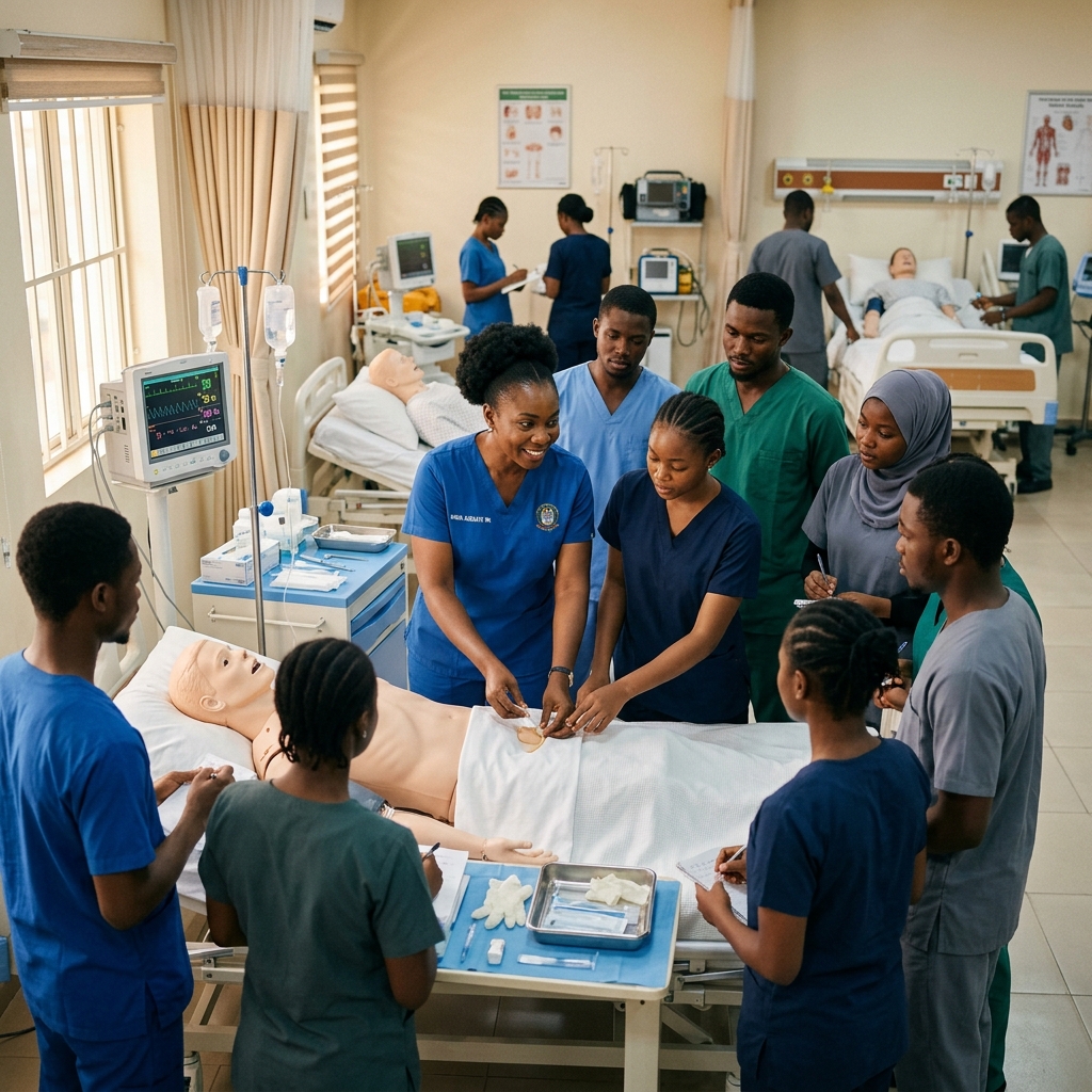 Nursing students in clinical training at Gwamine College